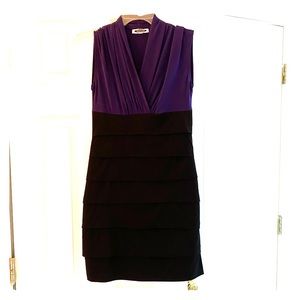 Black and Purple Bodycon Cocktail Dress